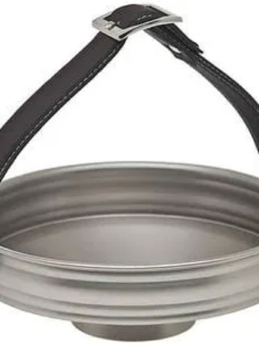 Godinger Polished Silver Ribbed Hanging Bowl with Black Strap